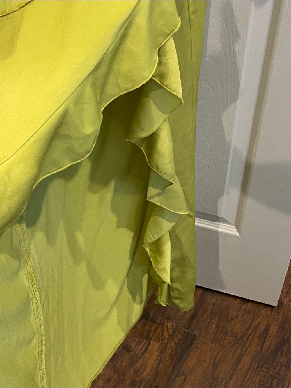 PrettyLittleThing Lime Ruffle Maxi Dress - Picture 4 of 4